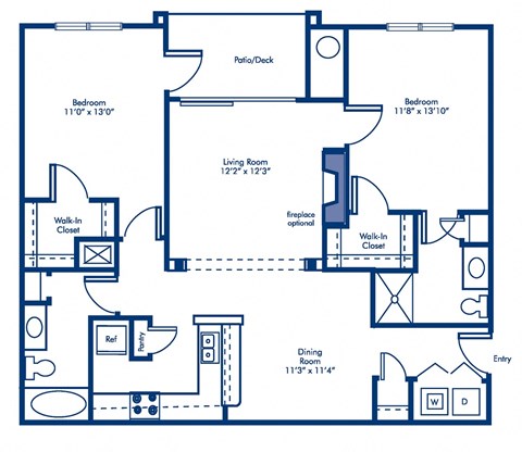 the second floor plan of a two bedroom apartment at the wyndham apartments in l